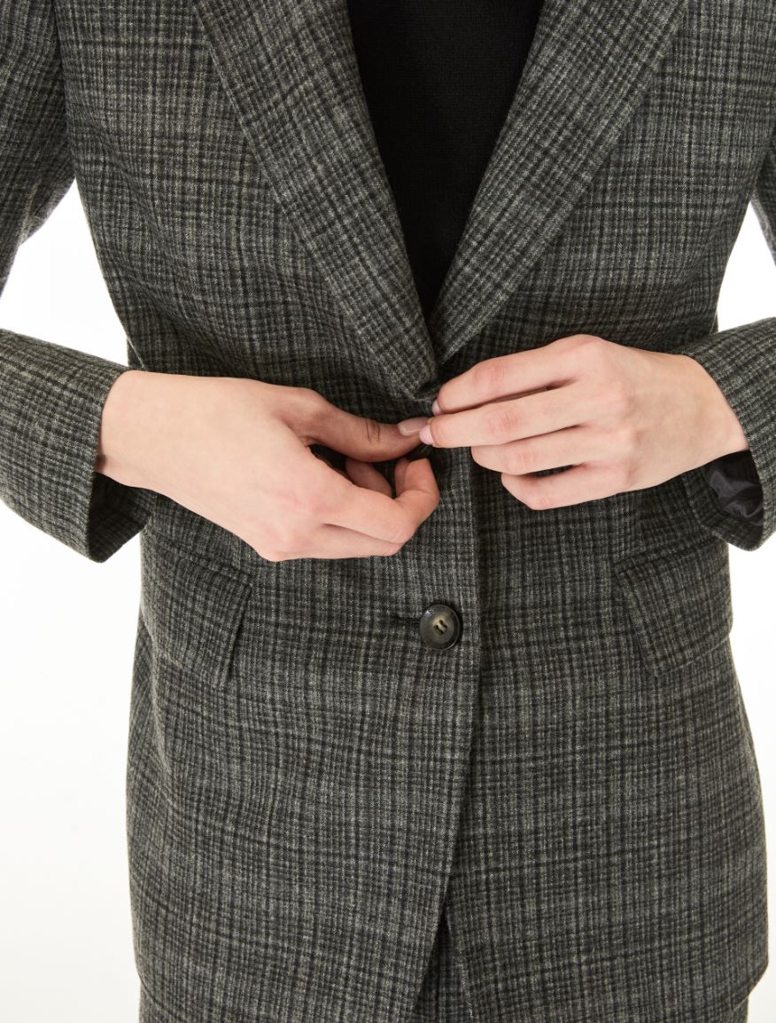 Flannel blazer - DARK GREY - iBlues - 3