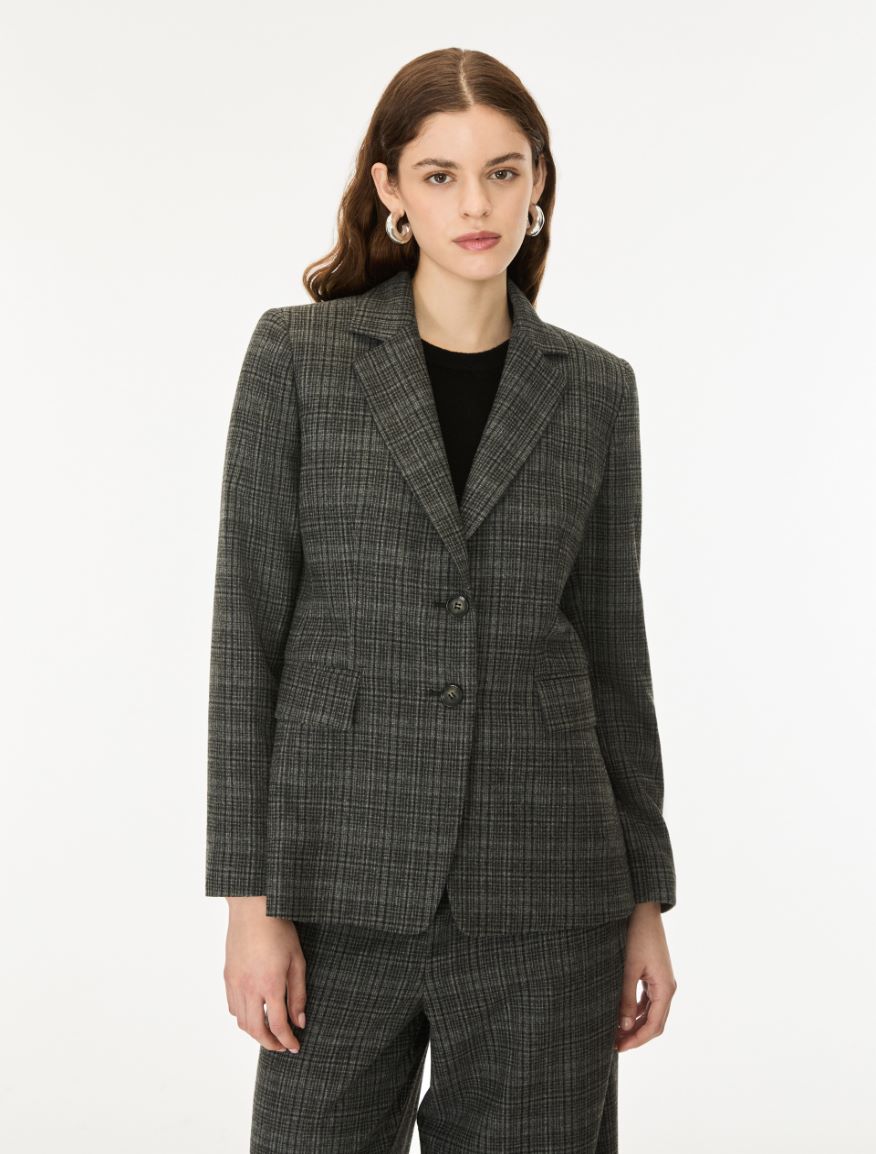 Flannel blazer - DARK GREY - iBlues - 4