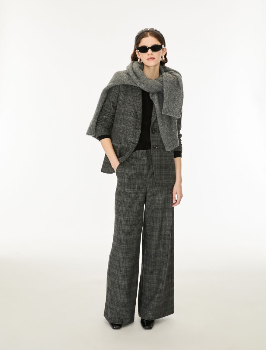 Flannel blazer - DARK GREY - iBlues