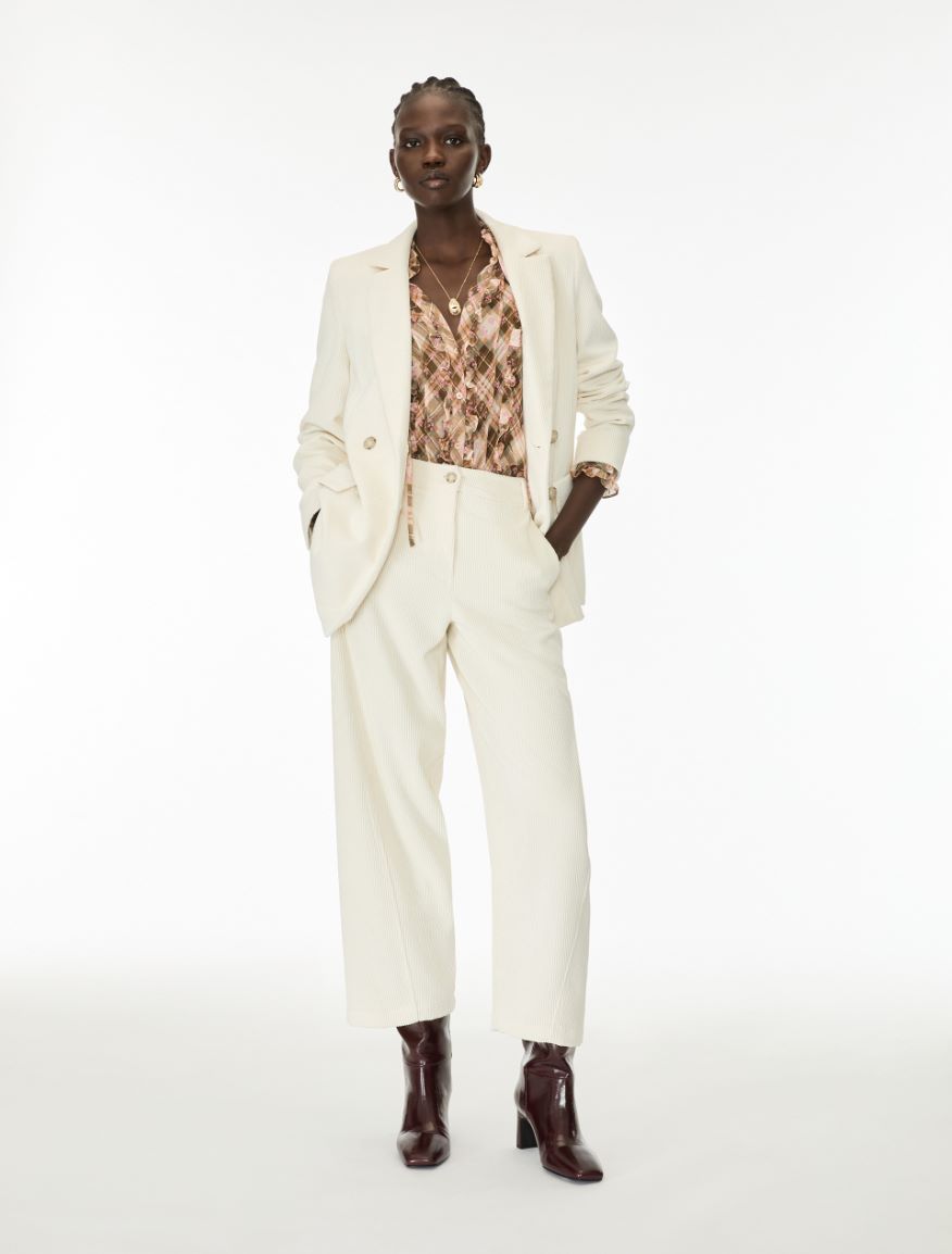 Velvet blazer - IVORY - iBlues - 4
