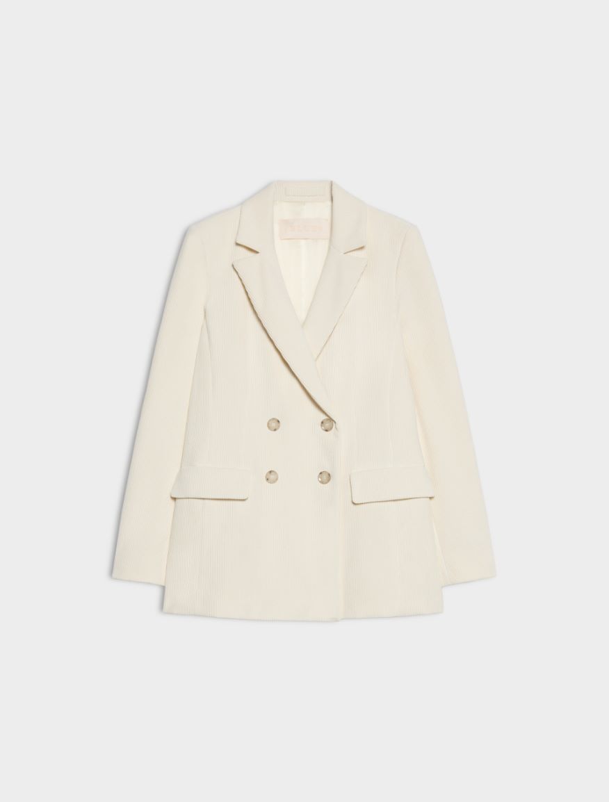 Velvet blazer - IVORY - iBlues - 5