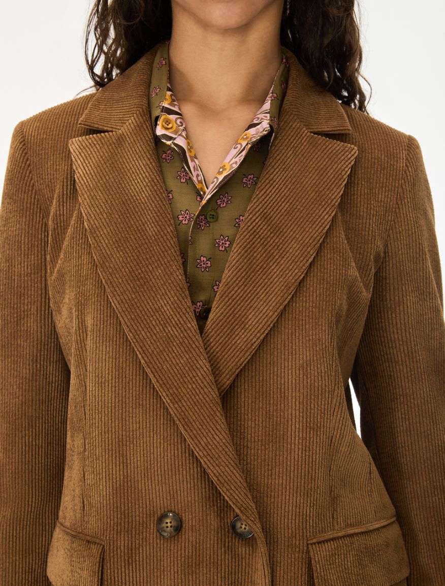 Velvet blazer - HAZELNUT BROWN - iBlues - 3