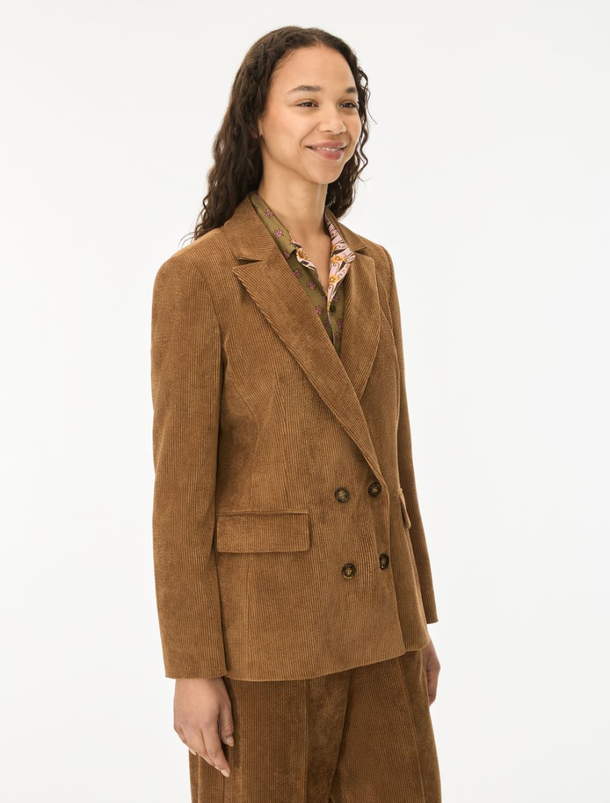 Velvet blazer - HAZELNUT BROWN - iBlues - 4