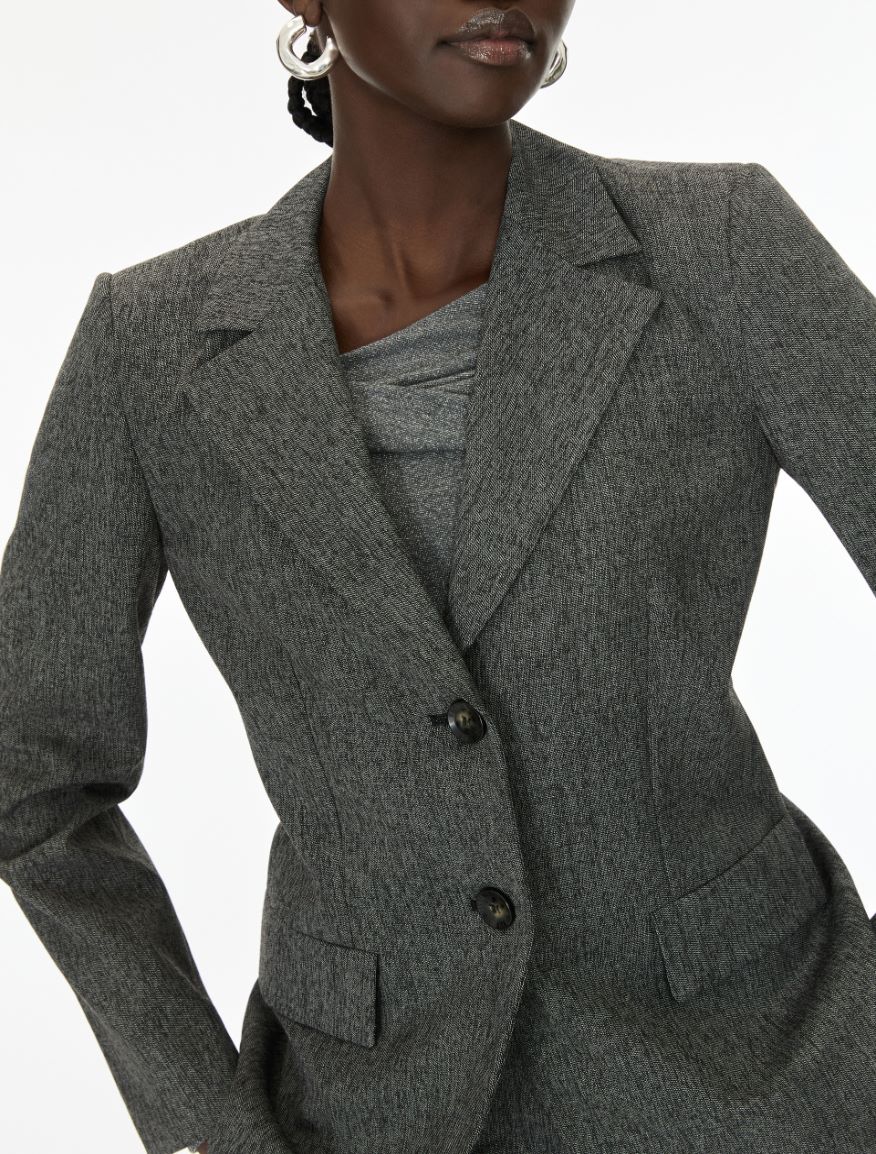 Gerader Blazer - SCHWARZ - iBlues - 3