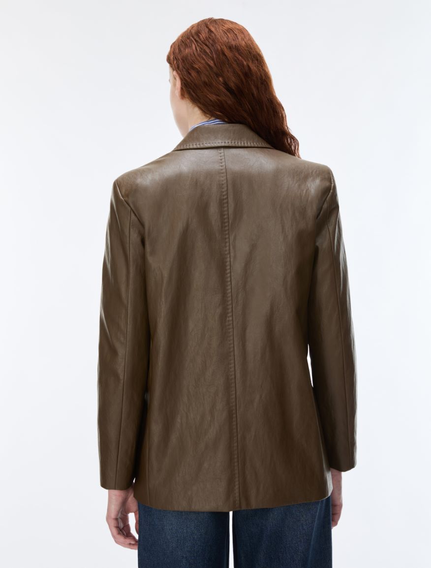 Coated fabric blazer - BROWN - iBlues - 2