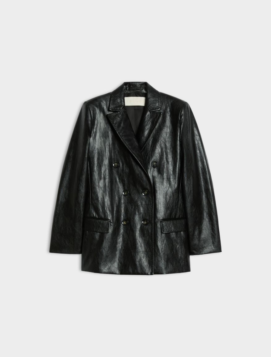 Coated fabric blazer - BLACK - iBlues - 6