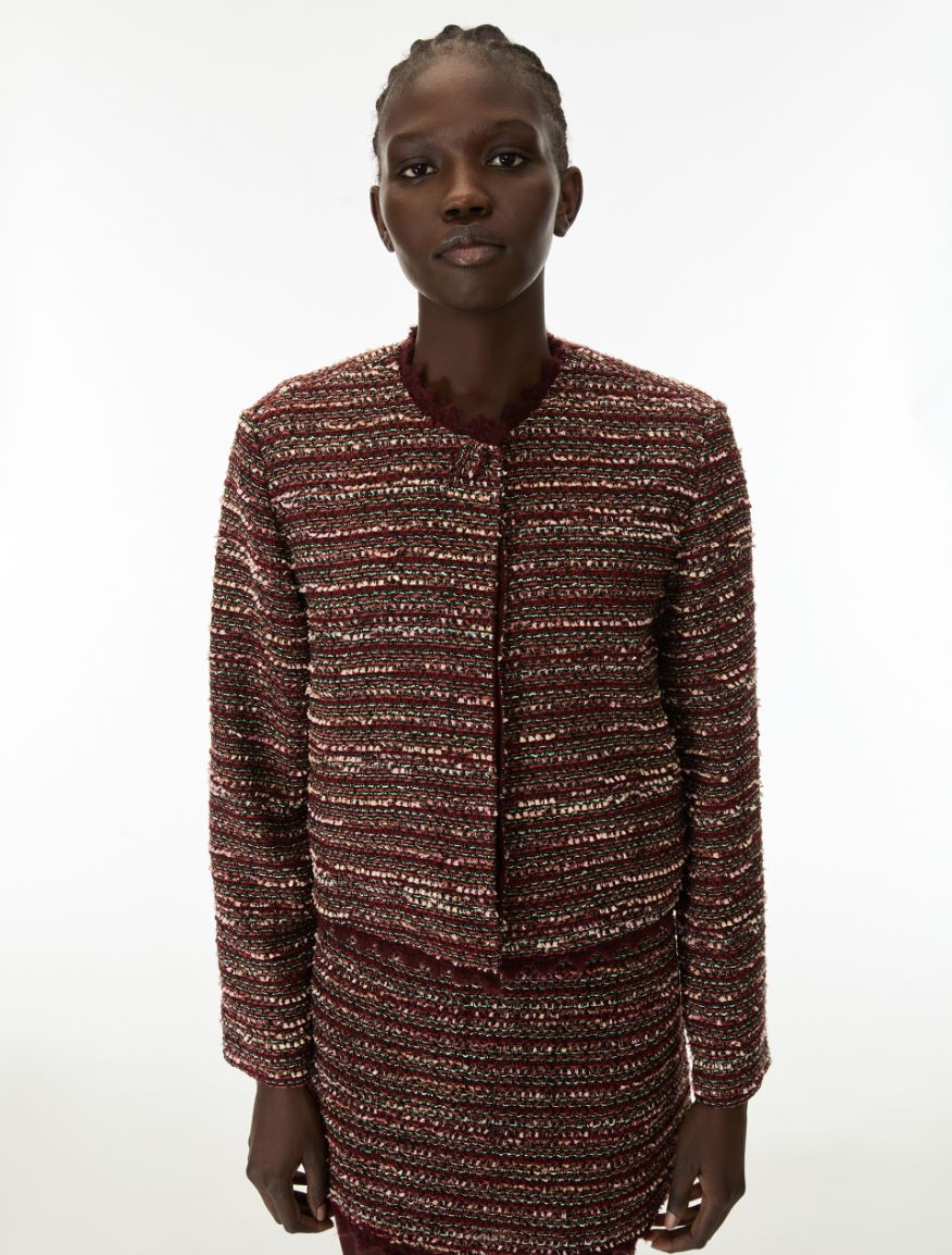 Tweed jacket - BORDEAUX - iBlues - 4