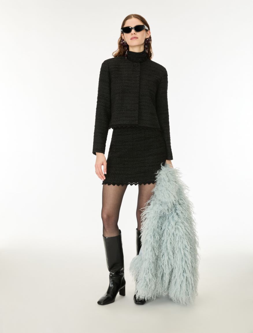 Tweed jacket - BLACK - iBlues - 4