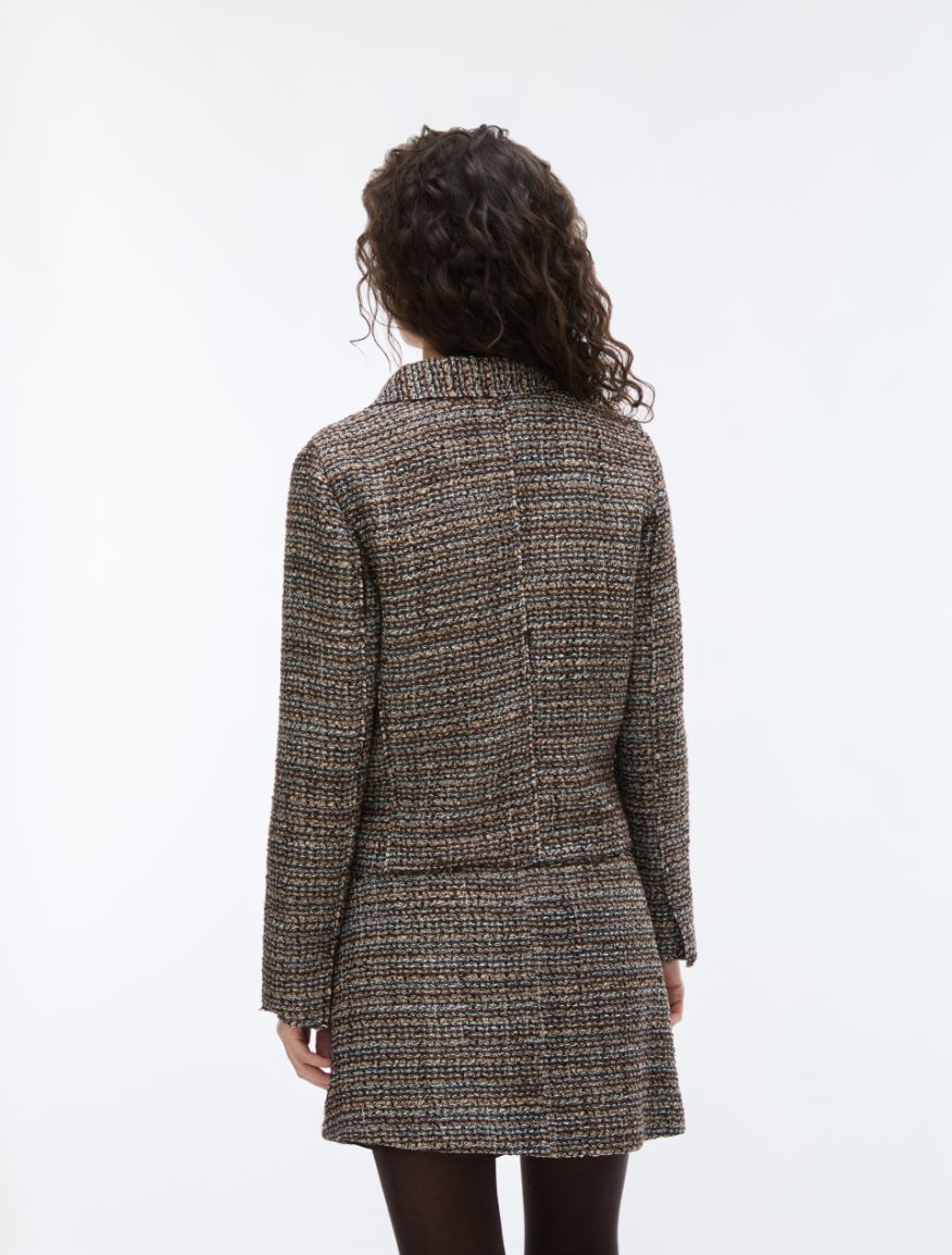 Basketweave blazer - BROWN - iBlues - 2