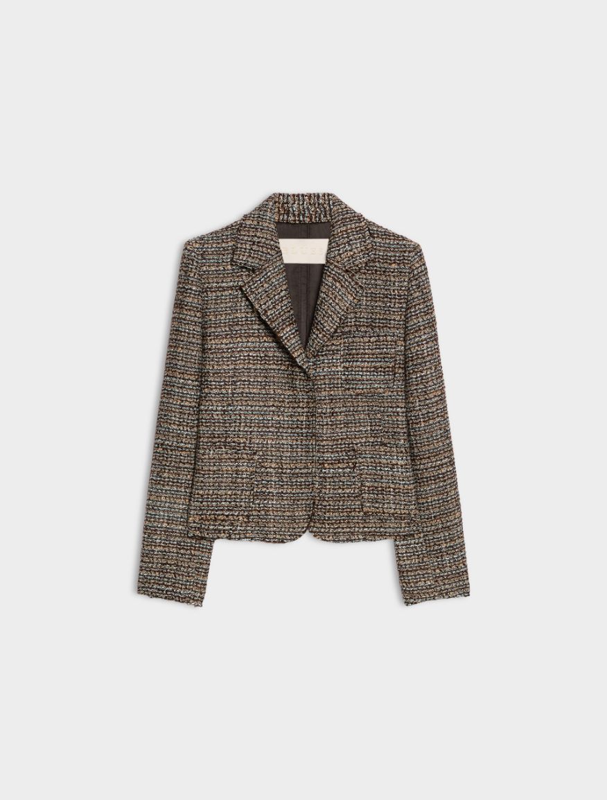 Basketweave blazer - BROWN - iBlues - 5