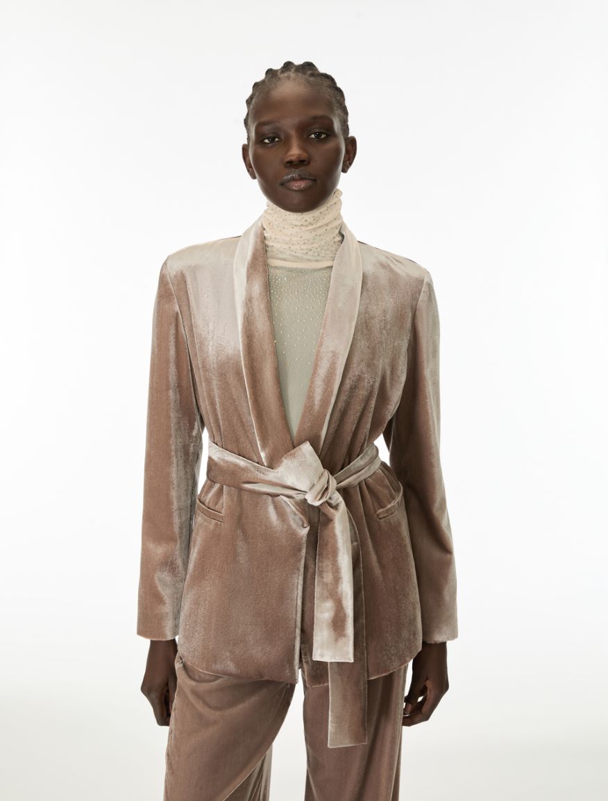 Belted blazer - MASTIC - iBlues - 4