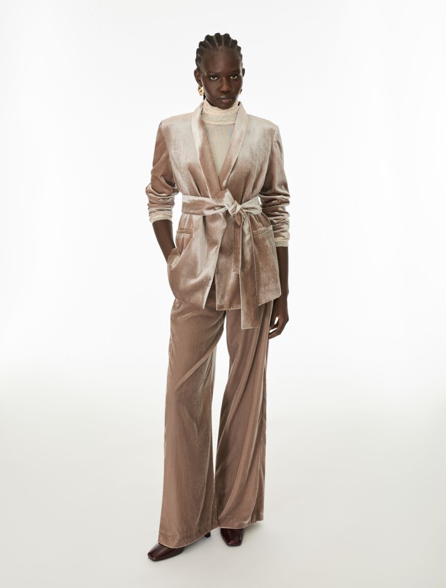 Belted blazer - MASTIC - iBlues