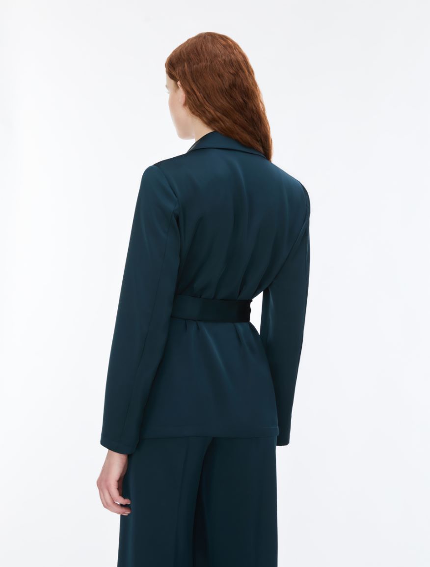 Flowing satin blazer - OIL - iBlues - 2
