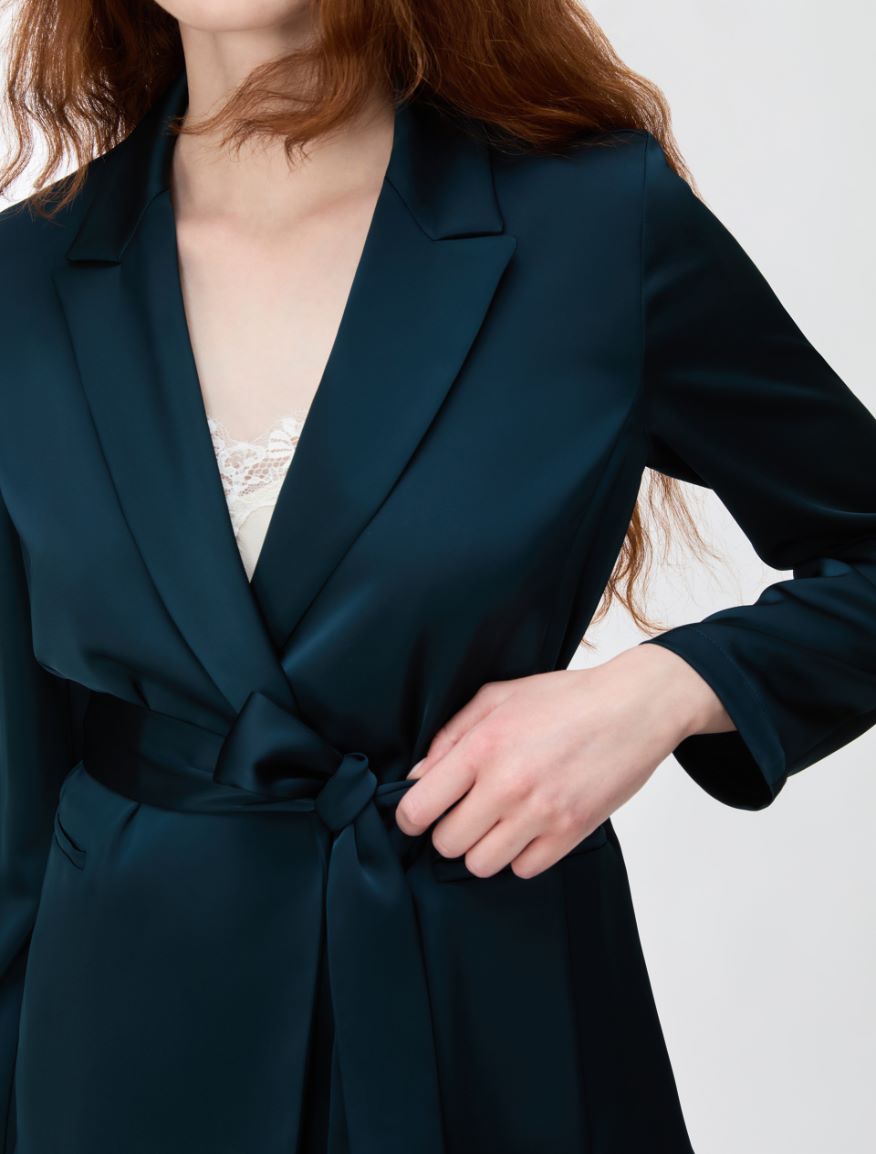 Flowing satin blazer - OIL - iBlues - 3