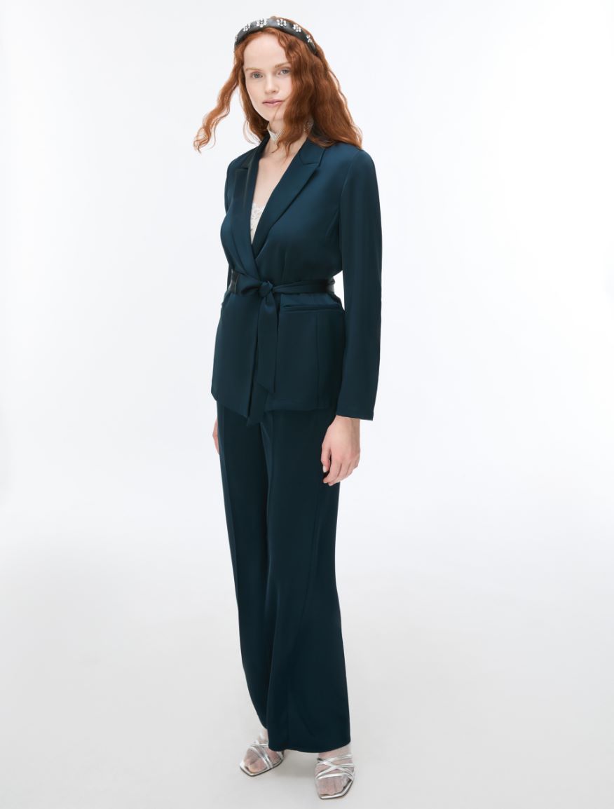 Flowing satin blazer - OIL - iBlues - 4