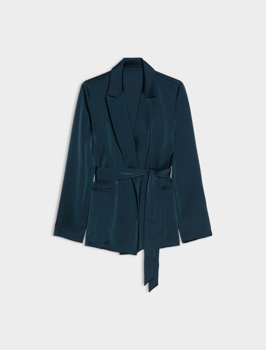 Flowing satin blazer - OIL - iBlues - 5