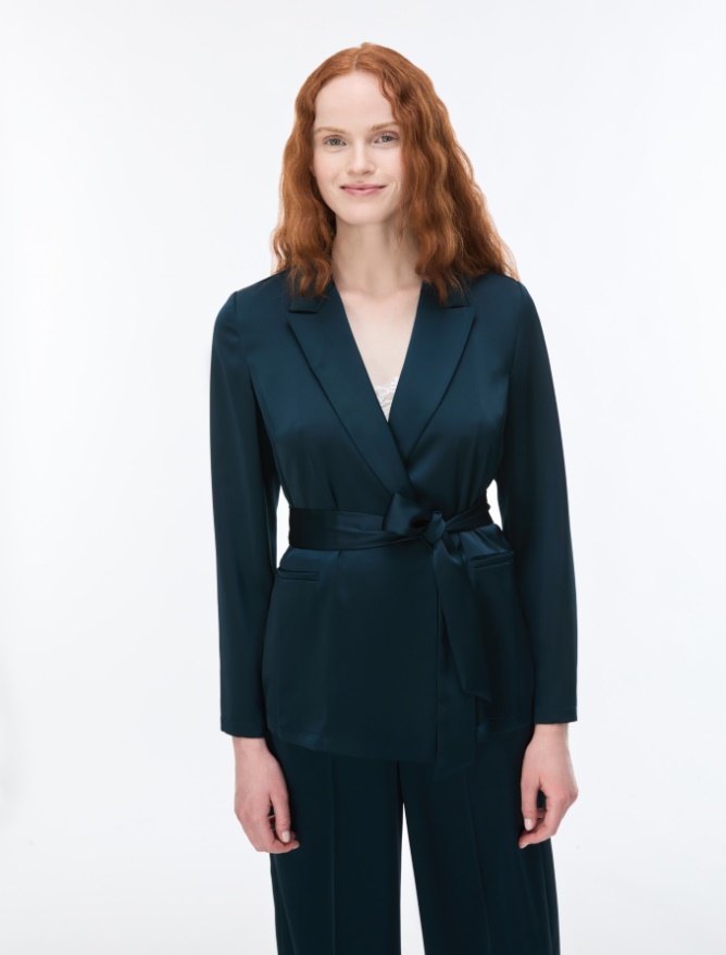 Flowing satin blazer - 