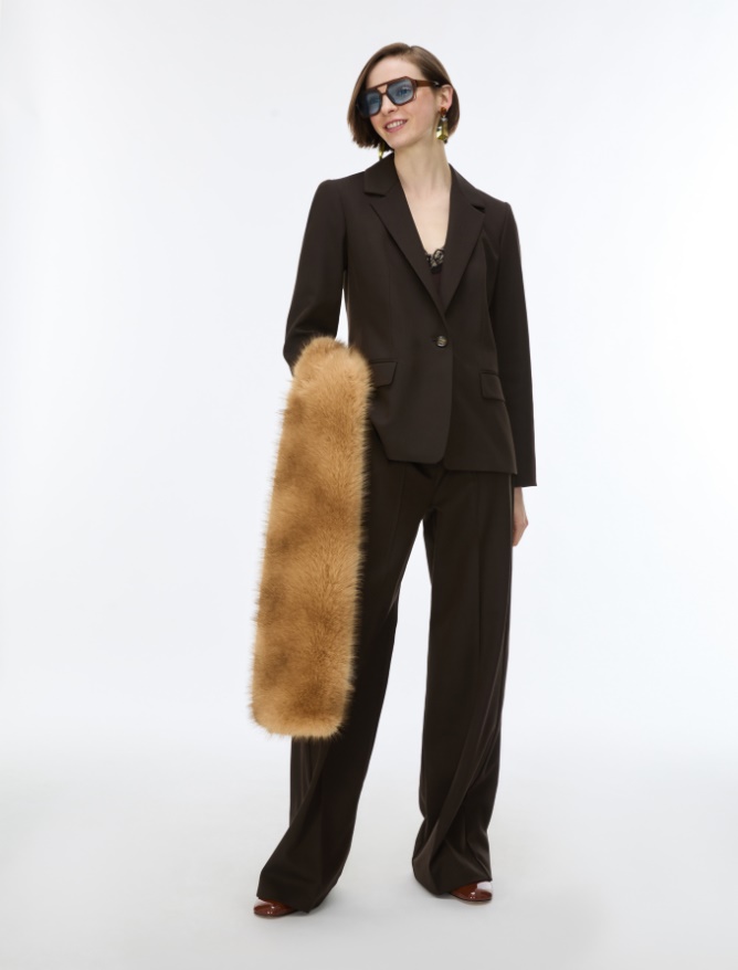 Slim-fit blazer - DARK BOWN - iBlues