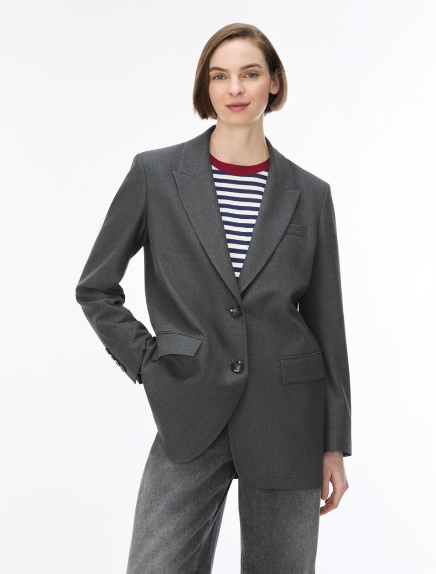 Straight-fit blazer - SLATE GREY - iBlues