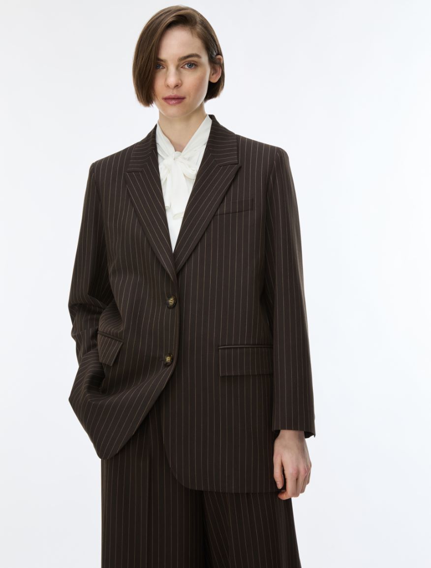 Straight-fit blazer - BROWN - iBlues