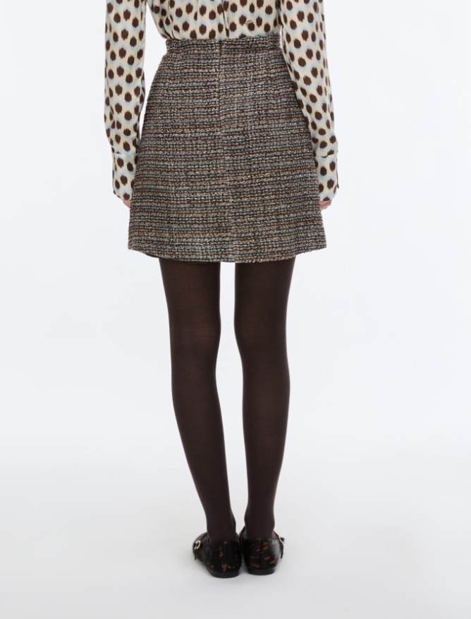 Basketweave tweed skirt - iBlues - 2