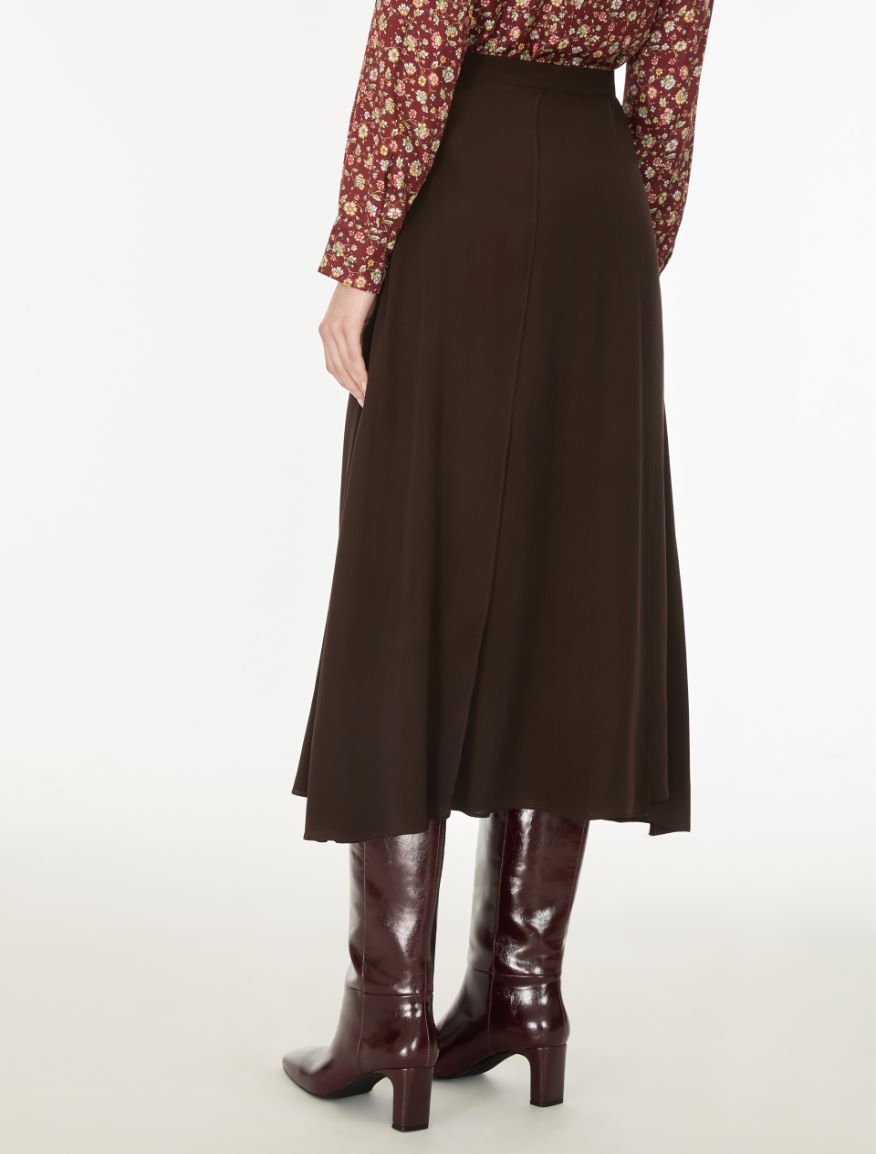 Silk-blend skirt - BROWN - iBlues - 2