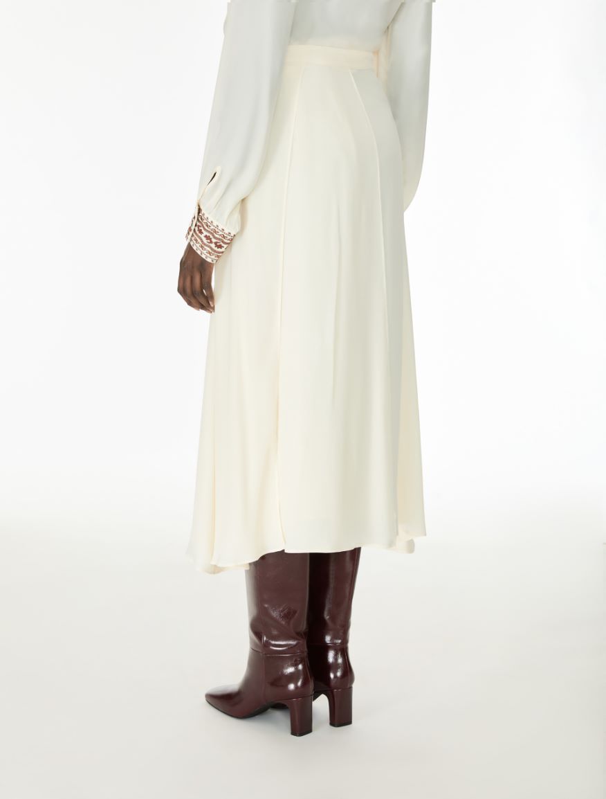 Silk-blend skirt - IVORY - iBlues - 2