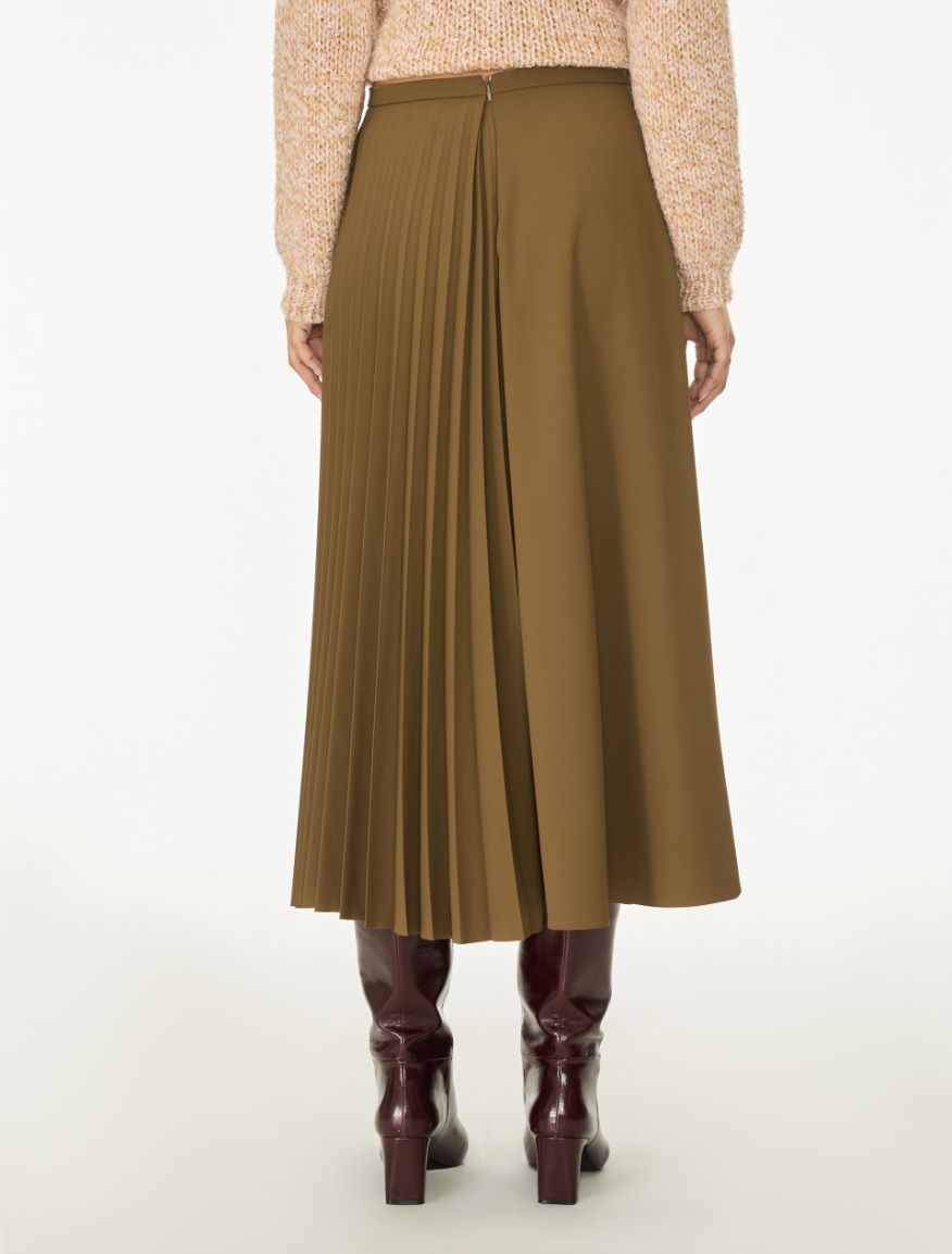 Pleated skirt - KAKI - iBlues - 2