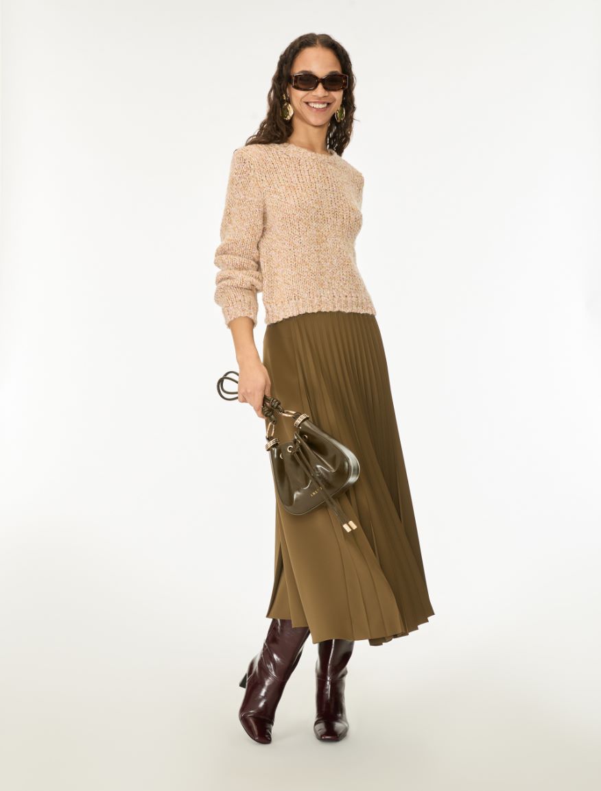 Pleated skirt - KAKI - iBlues - 3