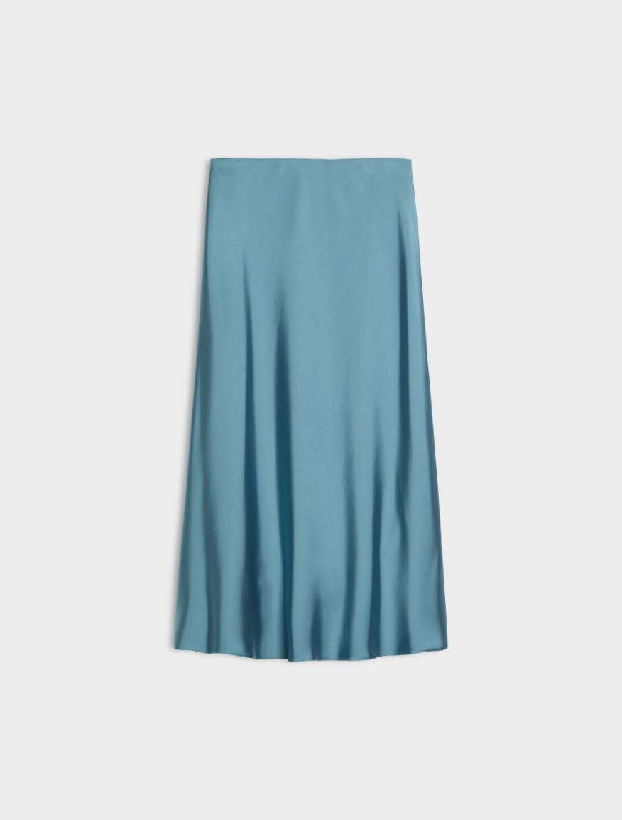 Satin skirt - LIGHT BLUE - iBlues - 5