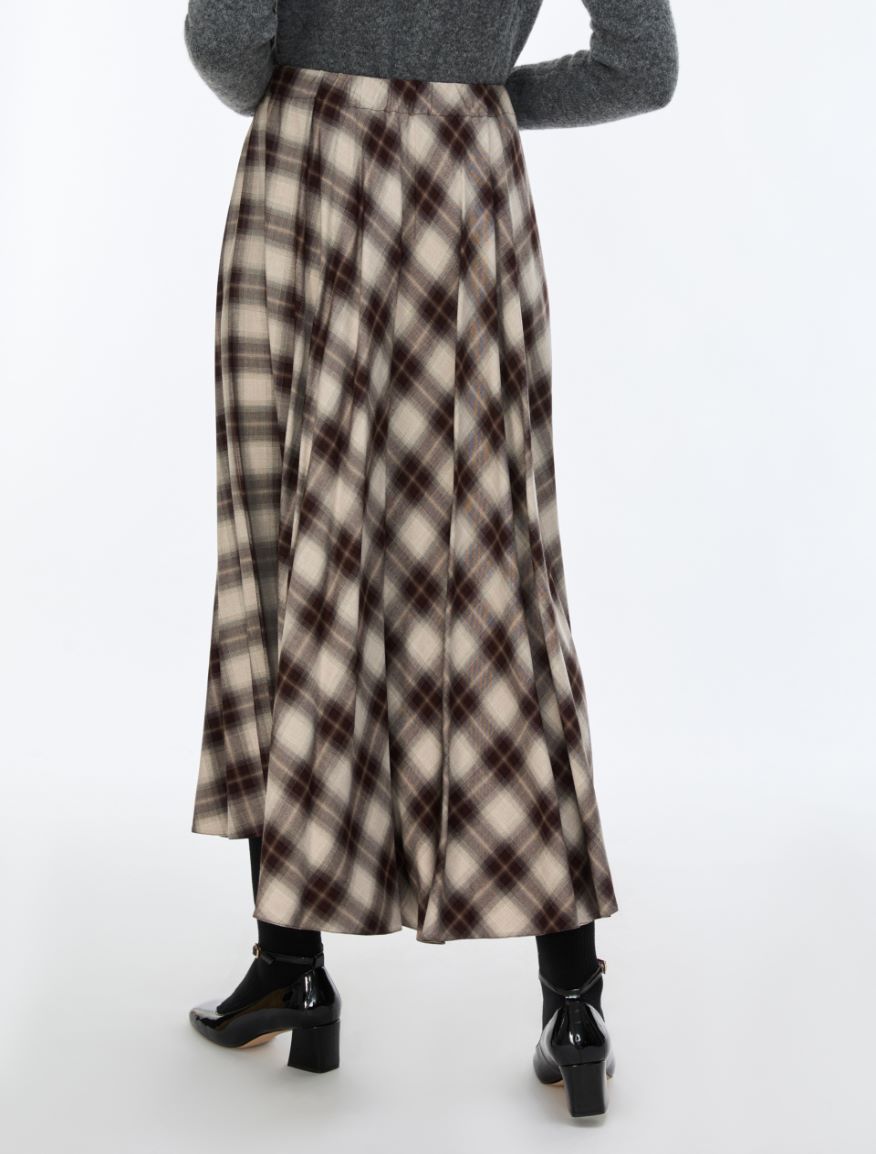 Tartan skirt - BROWN - iBlues - 2