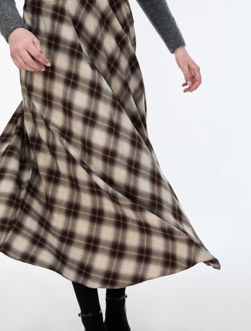 Tartan skirt - BROWN - iBlues - 3
