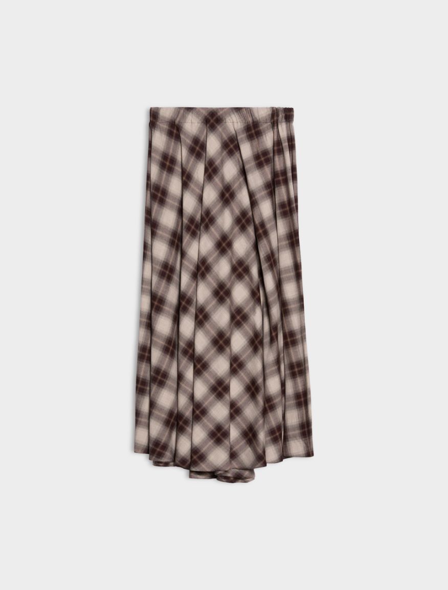 Tartan skirt - BROWN - iBlues - 5