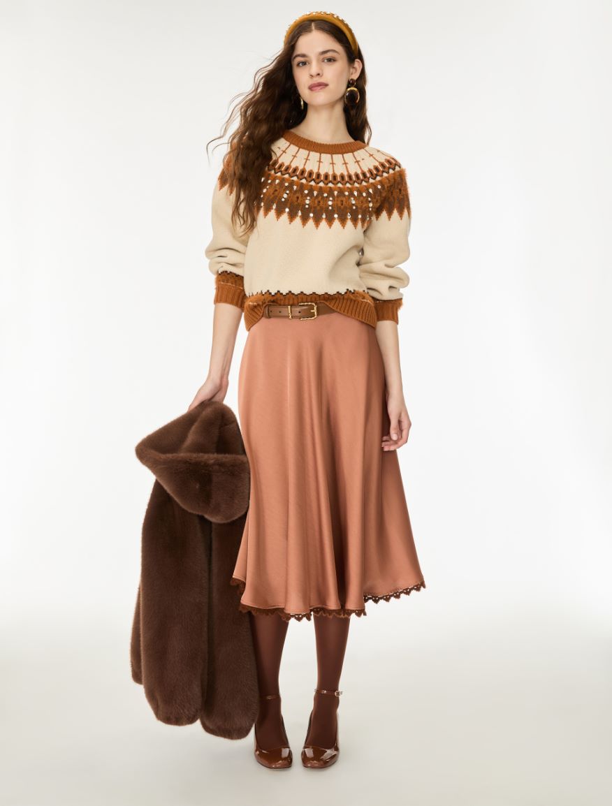 Satin skirt - COPPER - iBlues - 4