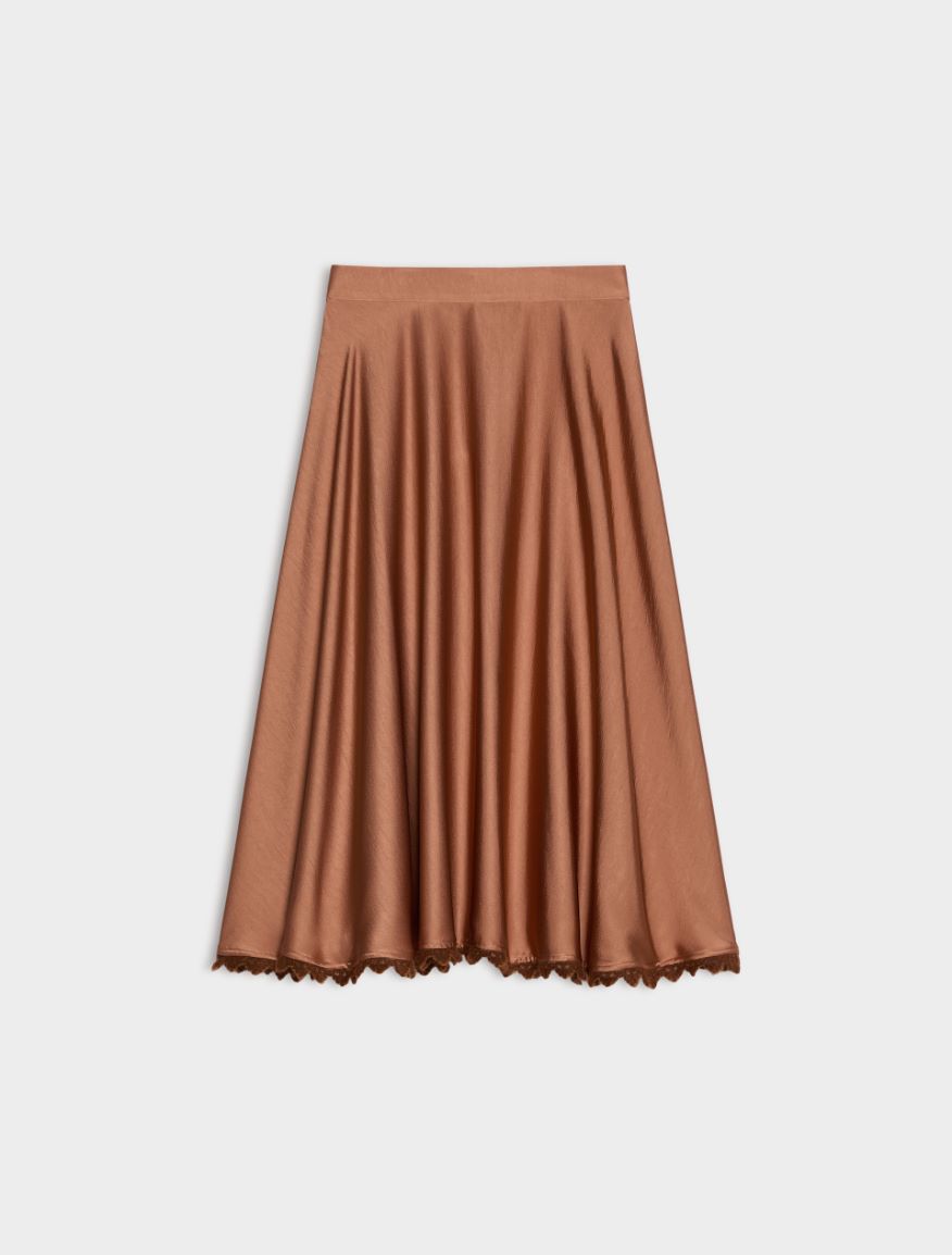Satin skirt - COPPER - iBlues - 5