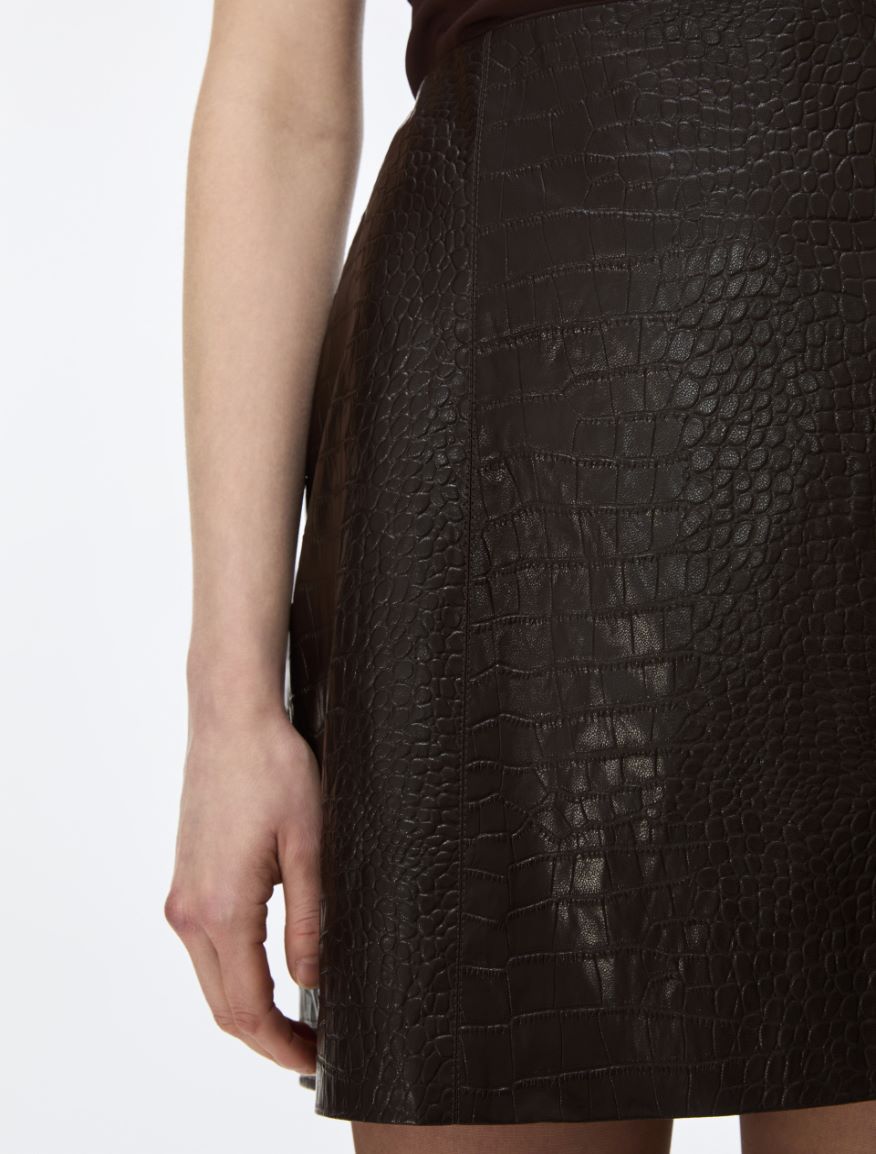 A-line skirt - CHOCOLATE - iBlues - 3