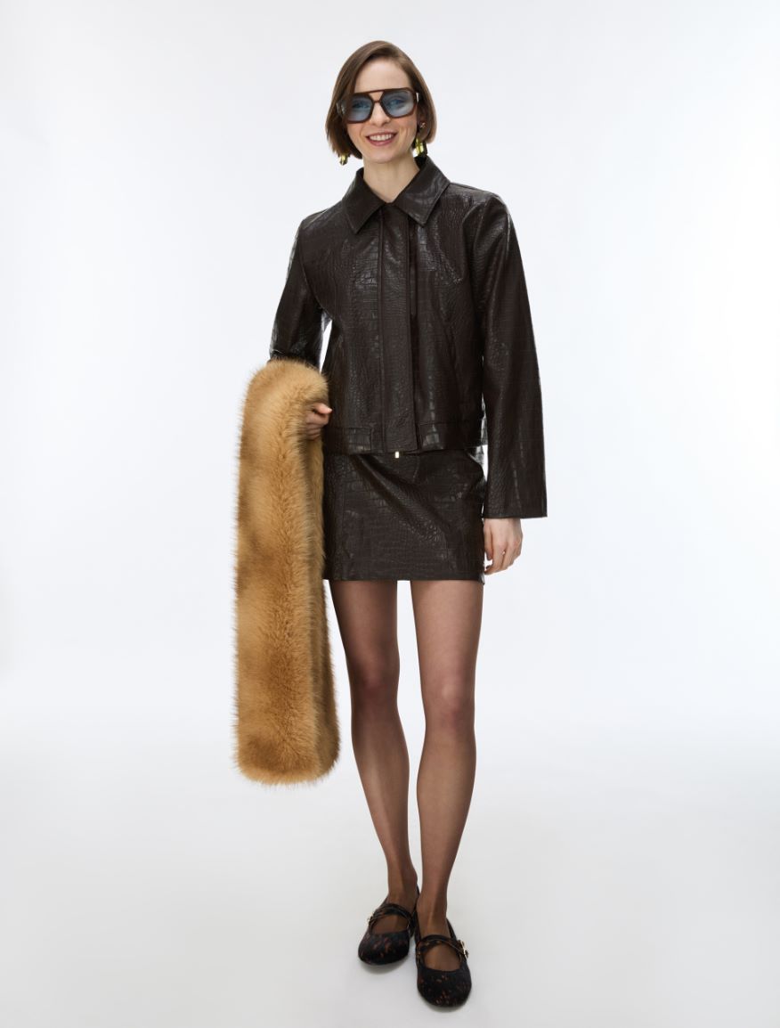 A-line skirt - CHOCOLATE - iBlues - 4