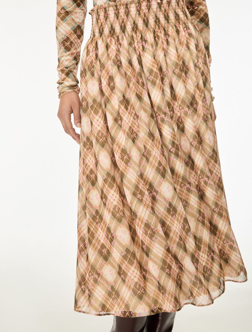 Flowing skirt - KAKI - iBlues - 3