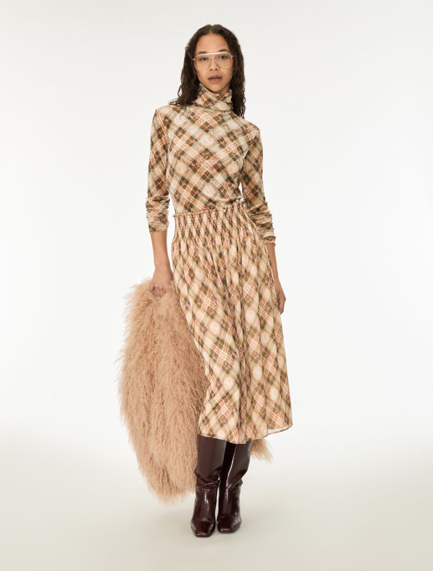 Flowing skirt - KAKI - iBlues - 4