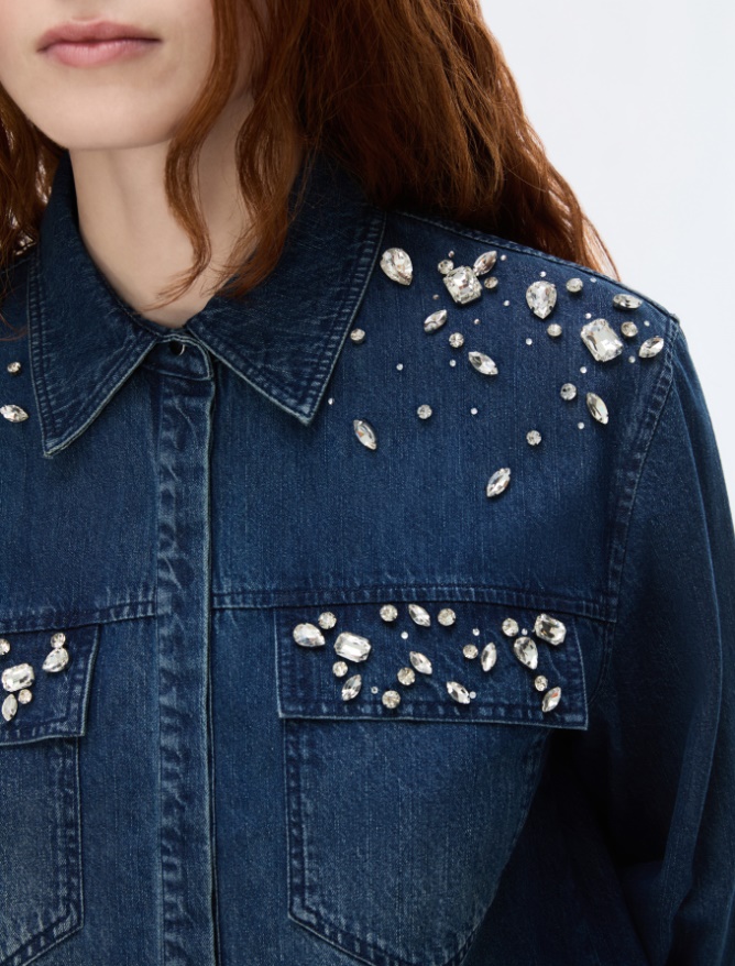 Rhinestone-embellished shirt - iBlues - 3