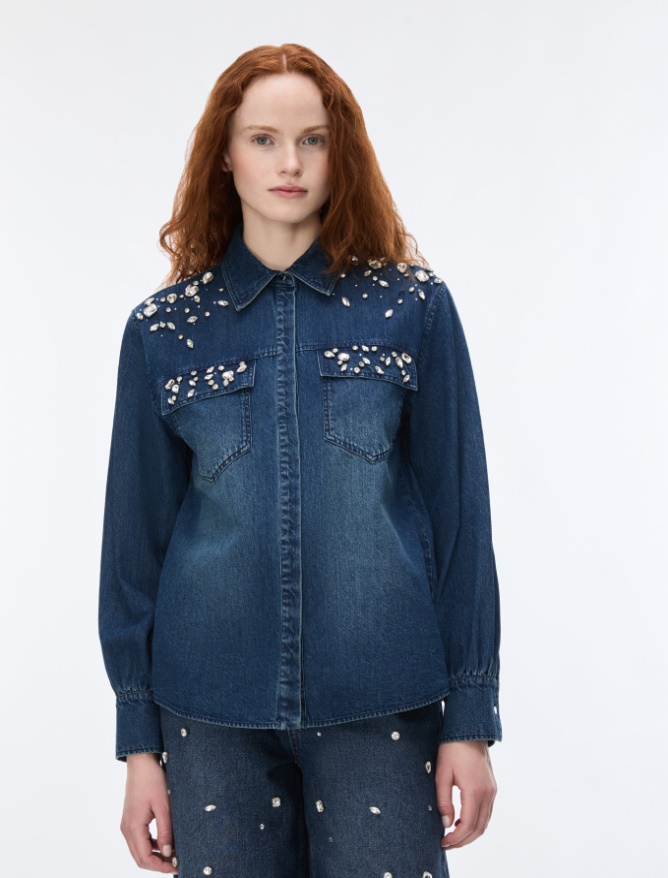 Rhinestone-embellished shirt - iBlues - 4