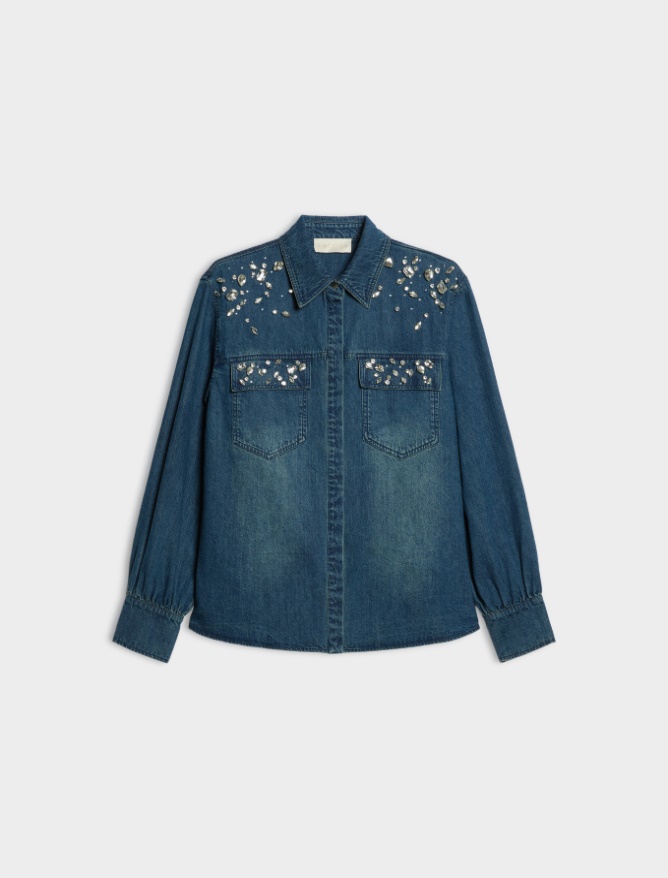 Rhinestone-embellished shirt - iBlues - 5