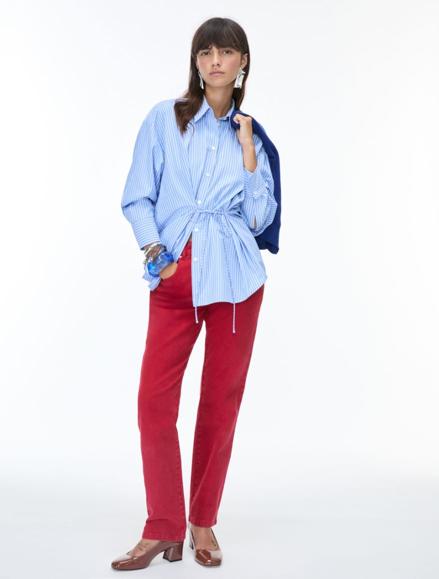 Side-tie shirt - LIGHT BLUE - iBlues