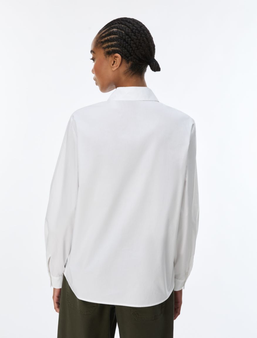 Thread-Embroidered Shirt - WHITE - iBlues - 2