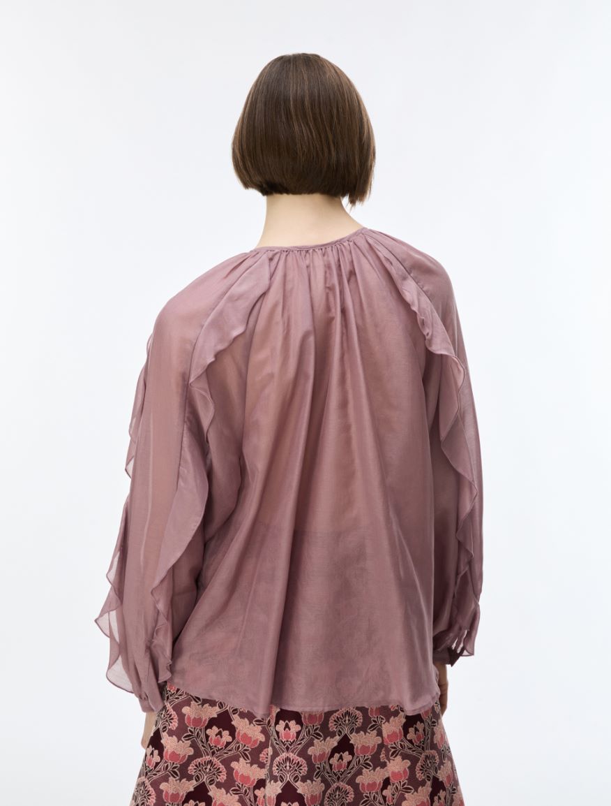 Silk-blend blouse - MAUVE - iBlues - 2