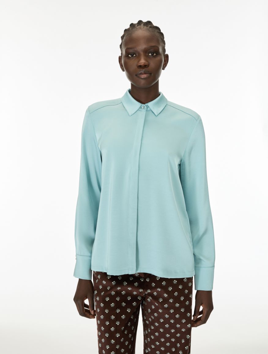 Satin shirt - AQUAMARINE - iBlues - 4