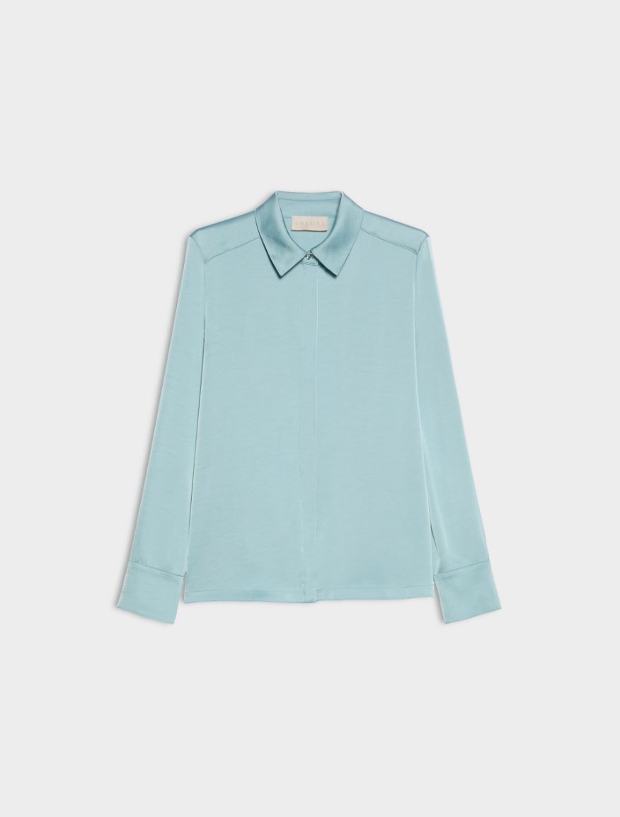 Satin shirt - AQUAMARINE - iBlues - 5