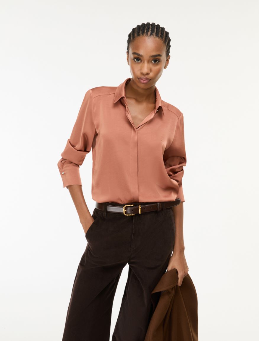 Satin shirt - COPPER - iBlues