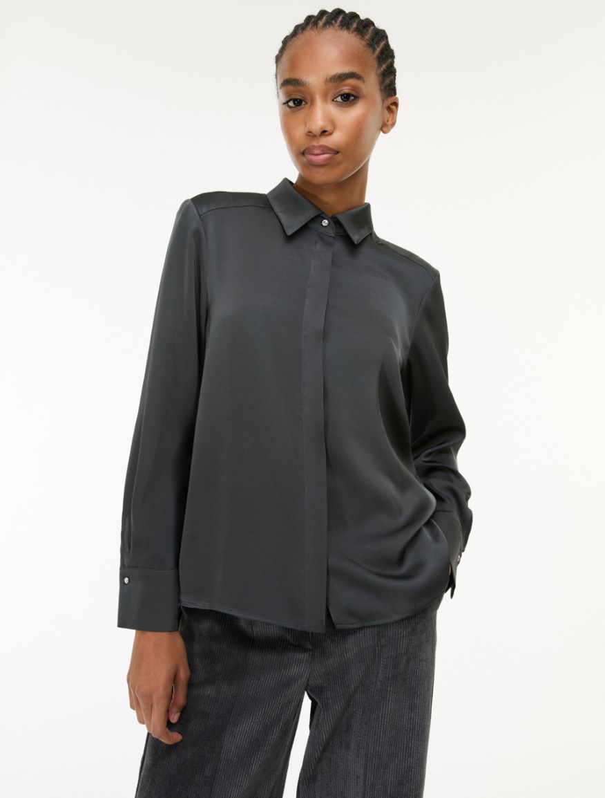 Satin shirt - IRON - iBlues - 4