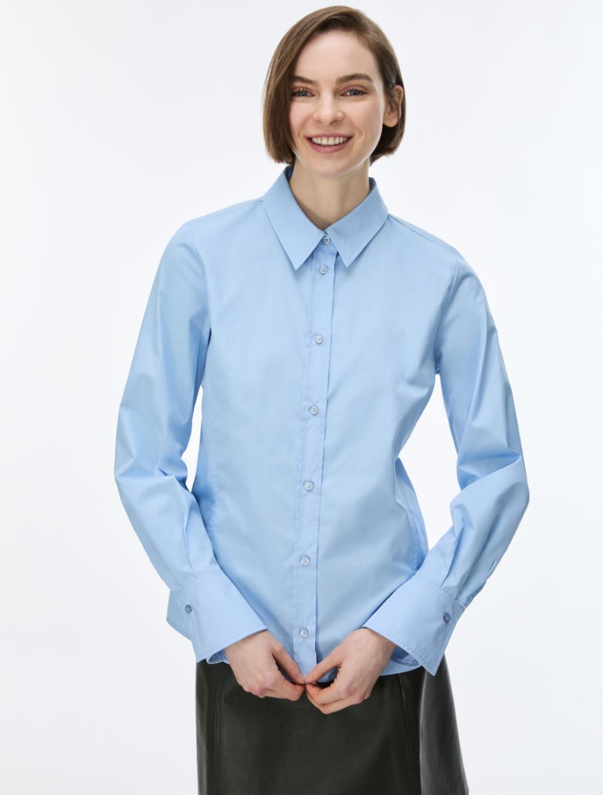 Slim-Cut Shirt - LIGHT BLUE - iBlues